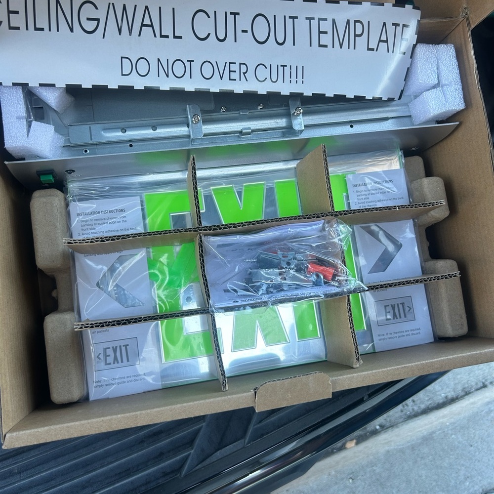Green Exit Sign with Installation Kit